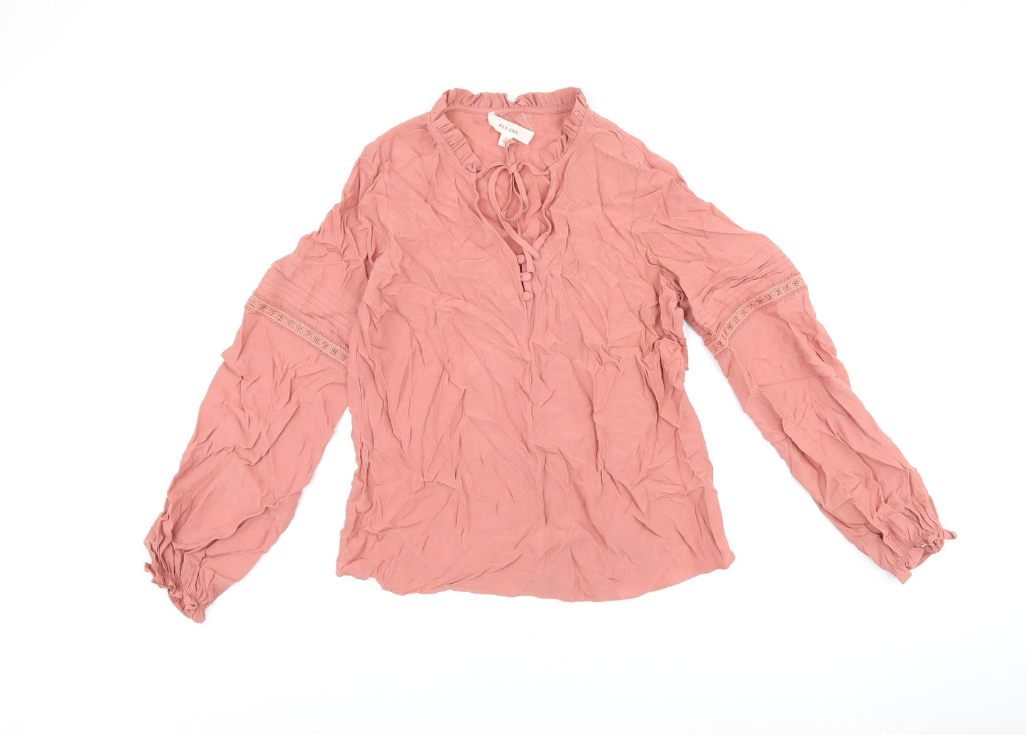 Womens UK Size 8 Per Una Pink Basic Blouse