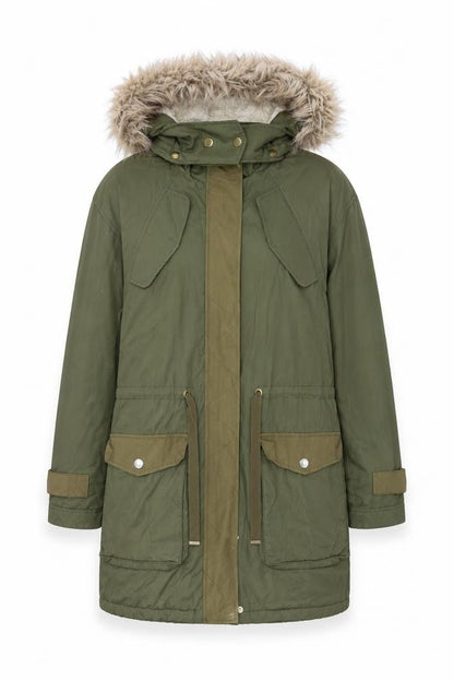 Womens UK Size XS H&M Green Parka Coat