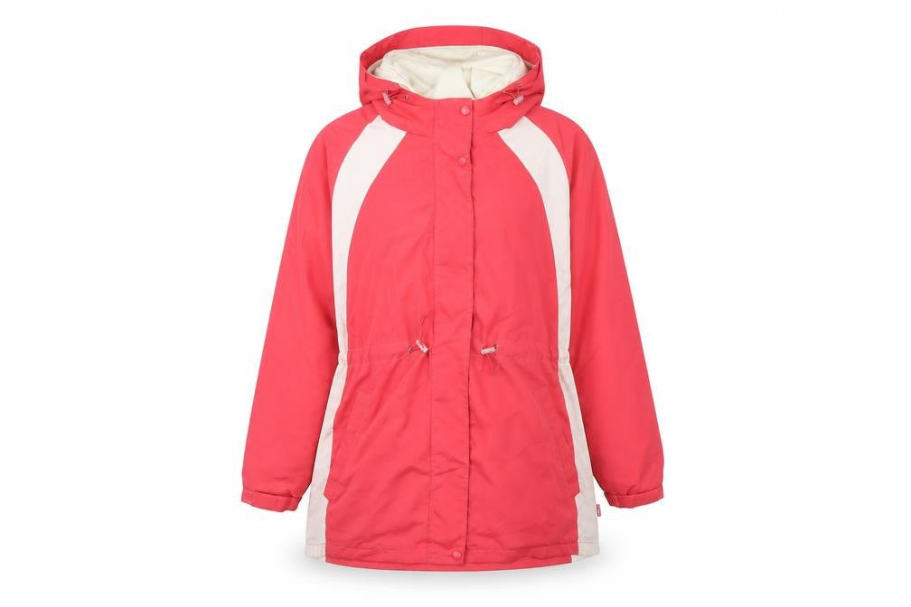 BM Womens Red Overcoat Coat Size L Zip