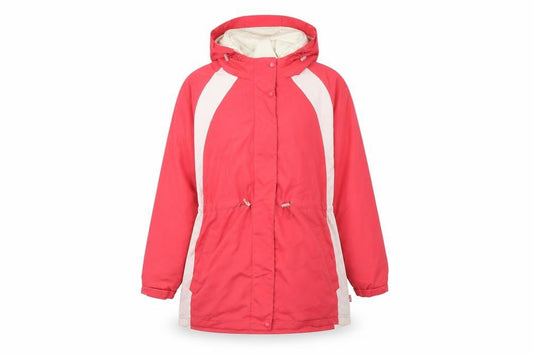 BM Womens Red Overcoat Coat Size L Zip
