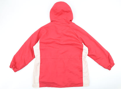 BM Womens Red Overcoat Coat Size L Zip
