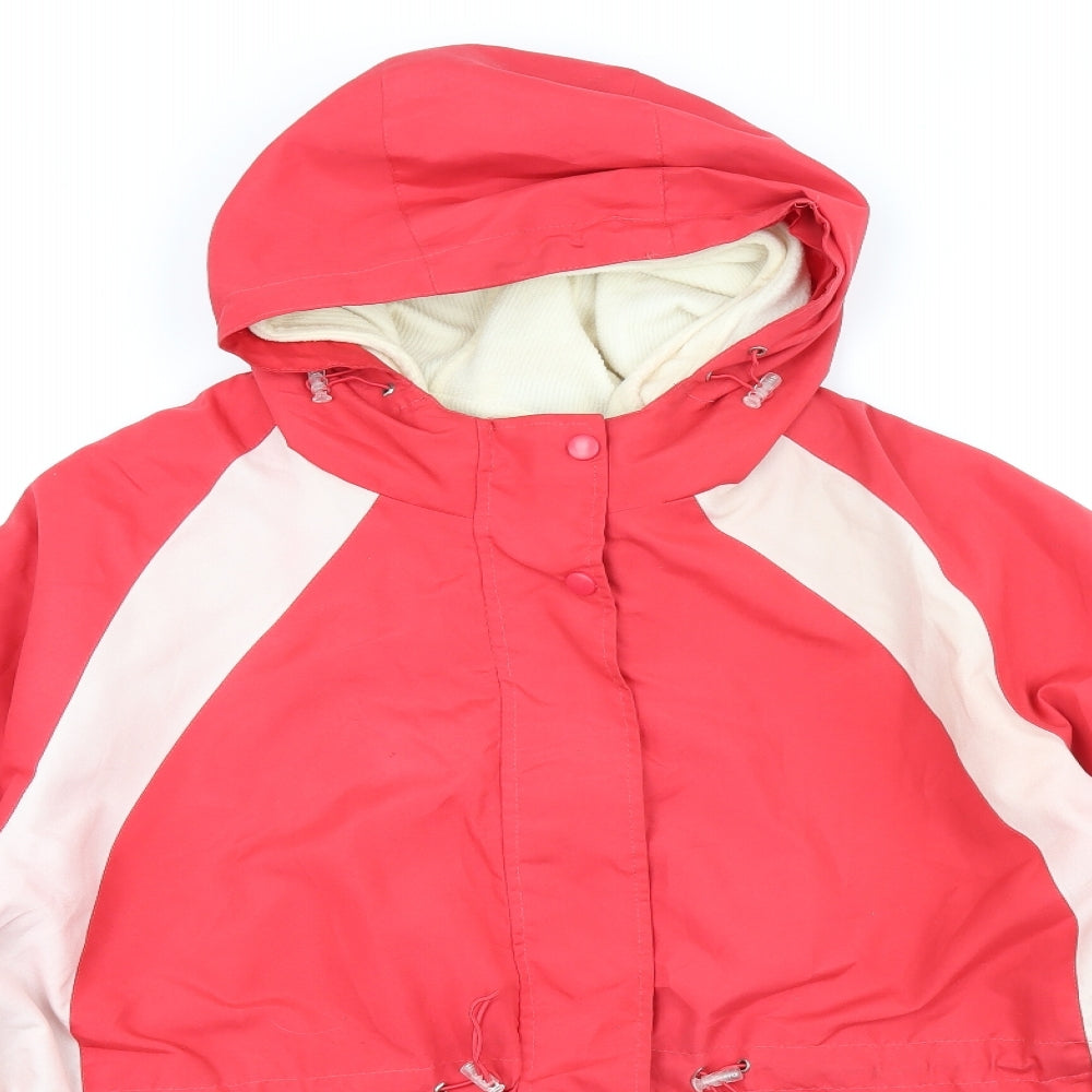 BM Womens Red Overcoat Coat Size L Zip