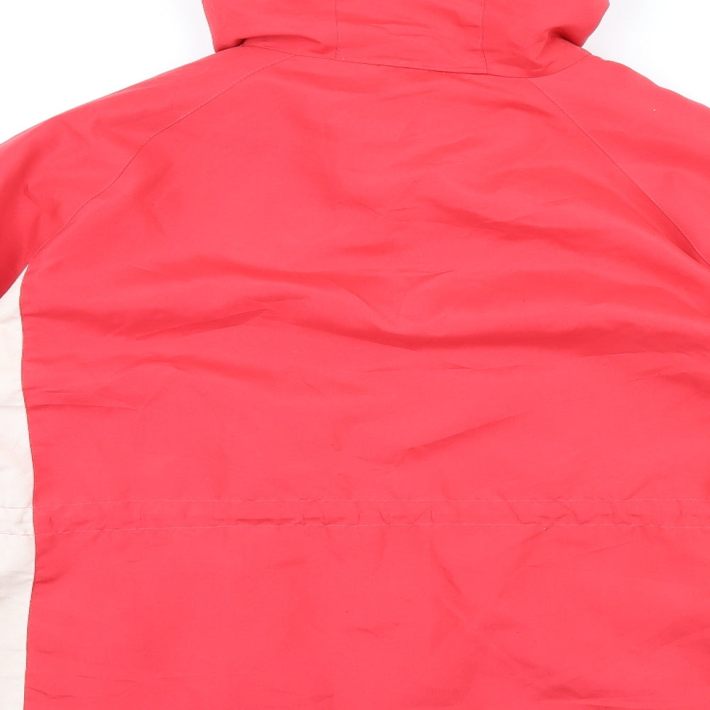 BM Womens Red Overcoat Coat Size L Zip