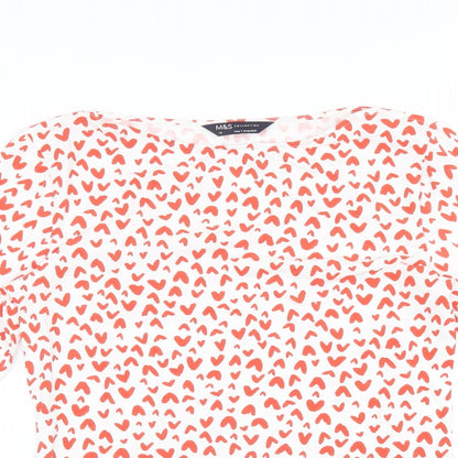 Womens UK Size 10 Marks and Spencer White Basic T-Shirt
