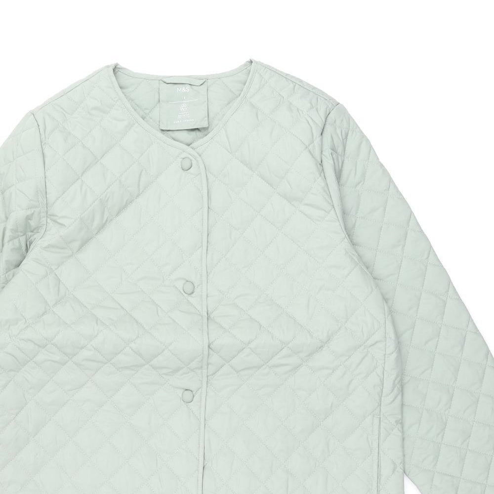 Womens UK Size 14 Marks and Spencer Green Overcoat