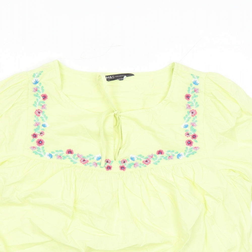 Womens UK Size 12 Marks and Spencer Yellow Basic Blouse