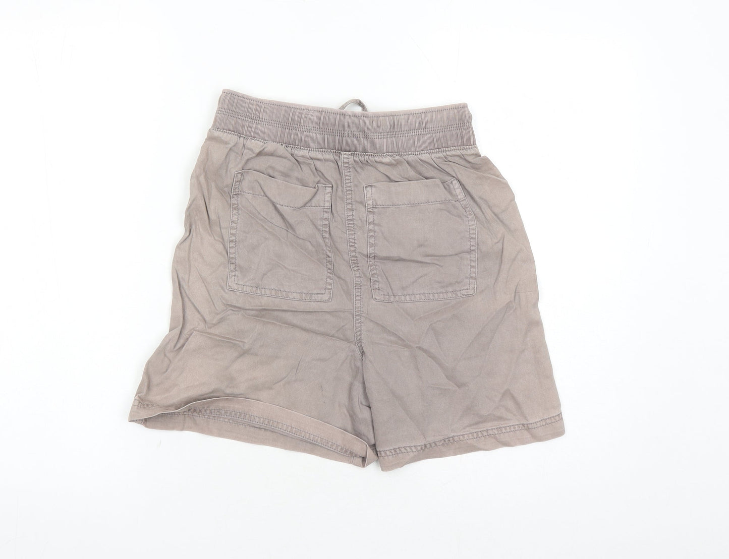 Marks and Spencer Womens Brown Lyocell Skimmer Shorts Size 6 L6 in Regular Drawstring - Elasticated Waist Pockets