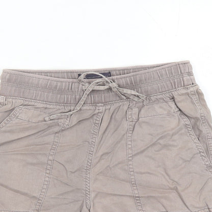 Marks and Spencer Womens Brown Lyocell Skimmer Shorts Size 6 L6 in Regular Drawstring - Elasticated Waist Pockets