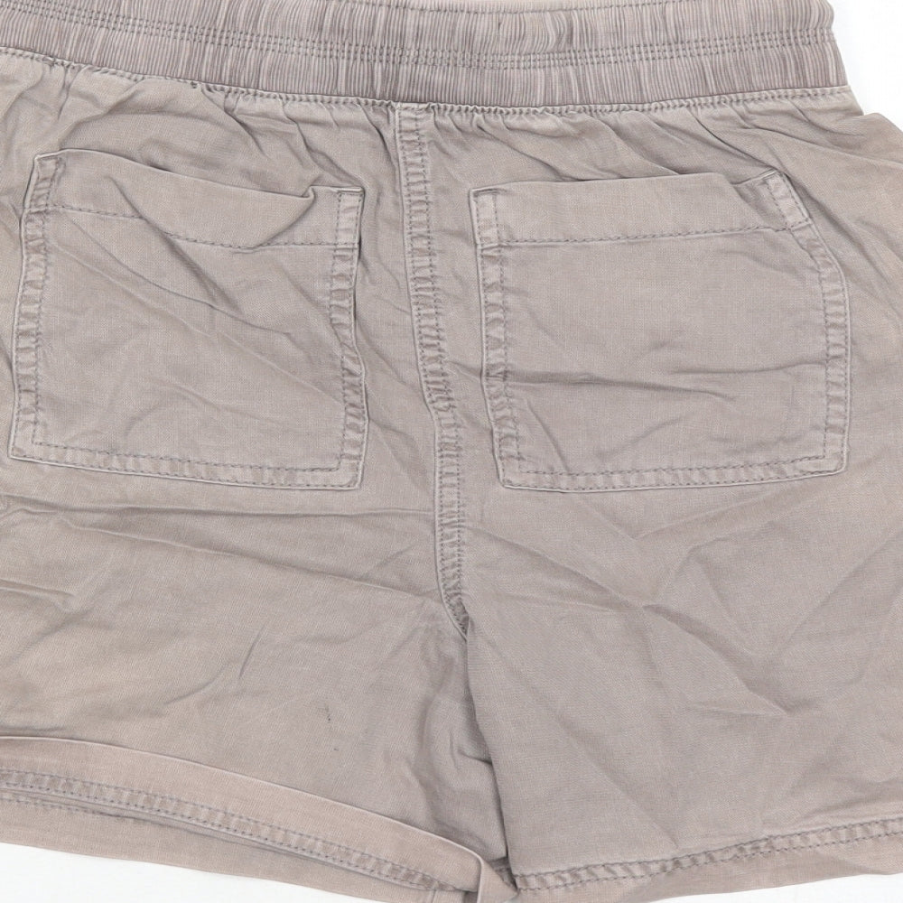 Marks and Spencer Womens Brown Lyocell Skimmer Shorts Size 6 L6 in Regular Drawstring - Elasticated Waist Pockets