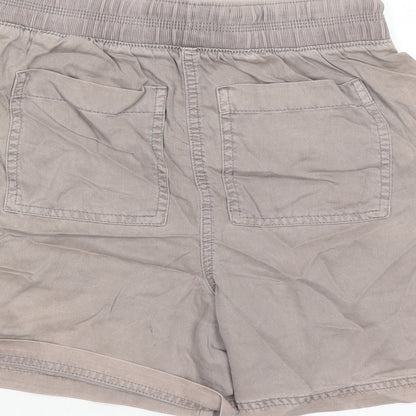 Marks and Spencer Womens Brown Lyocell Skimmer Shorts Size 6 L6 in Regular Drawstring - Elasticated Waist Pockets