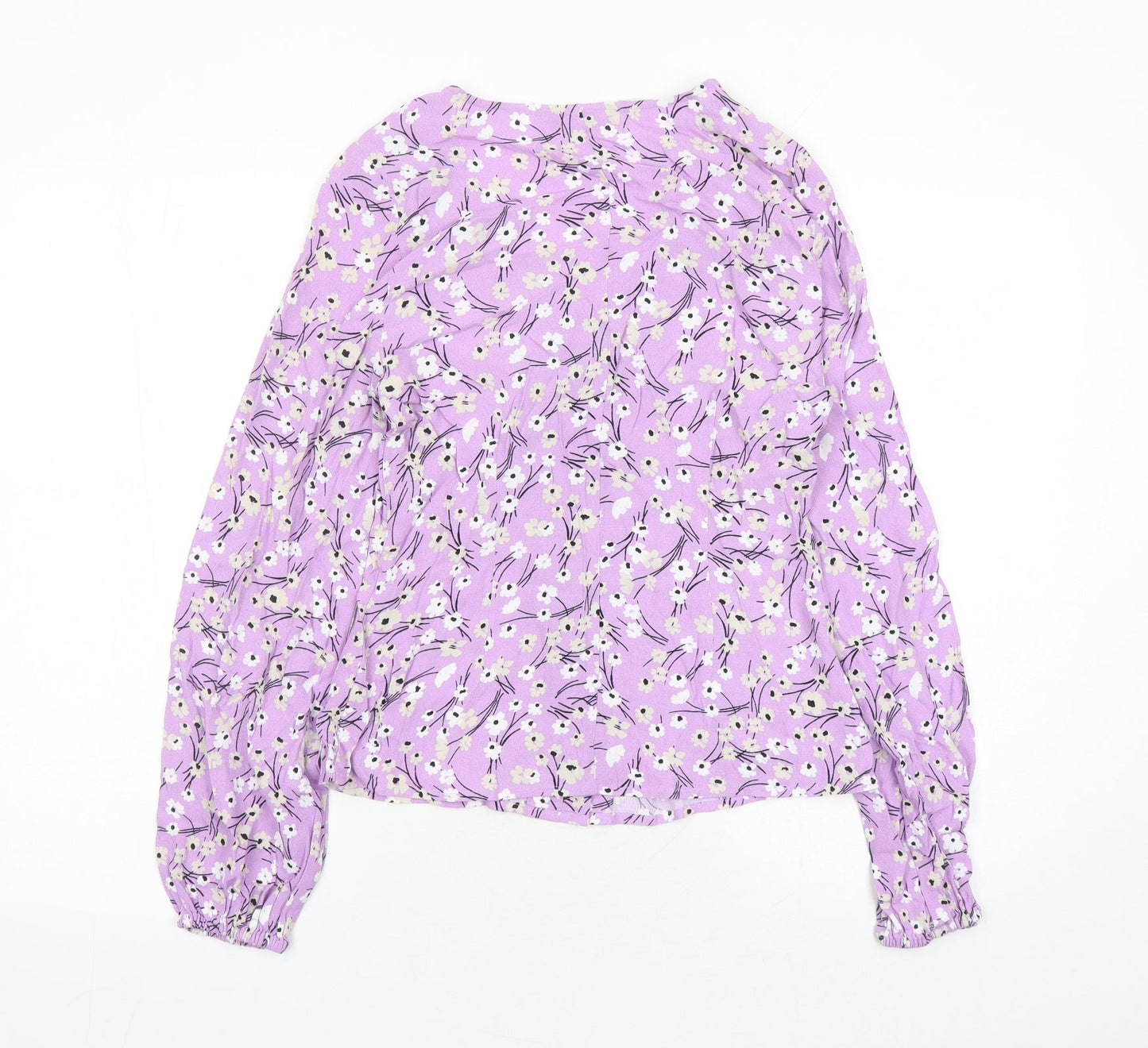 Womens UK Size 6 Marks and Spencer Purple Basic Button-Up