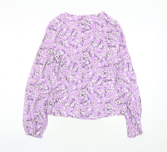 Womens UK Size 6 Marks and Spencer Purple Basic Button-Up