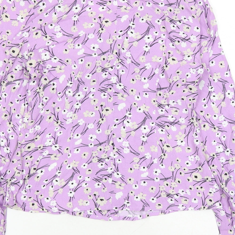 Womens UK Size 6 Marks and Spencer Purple Basic Button-Up
