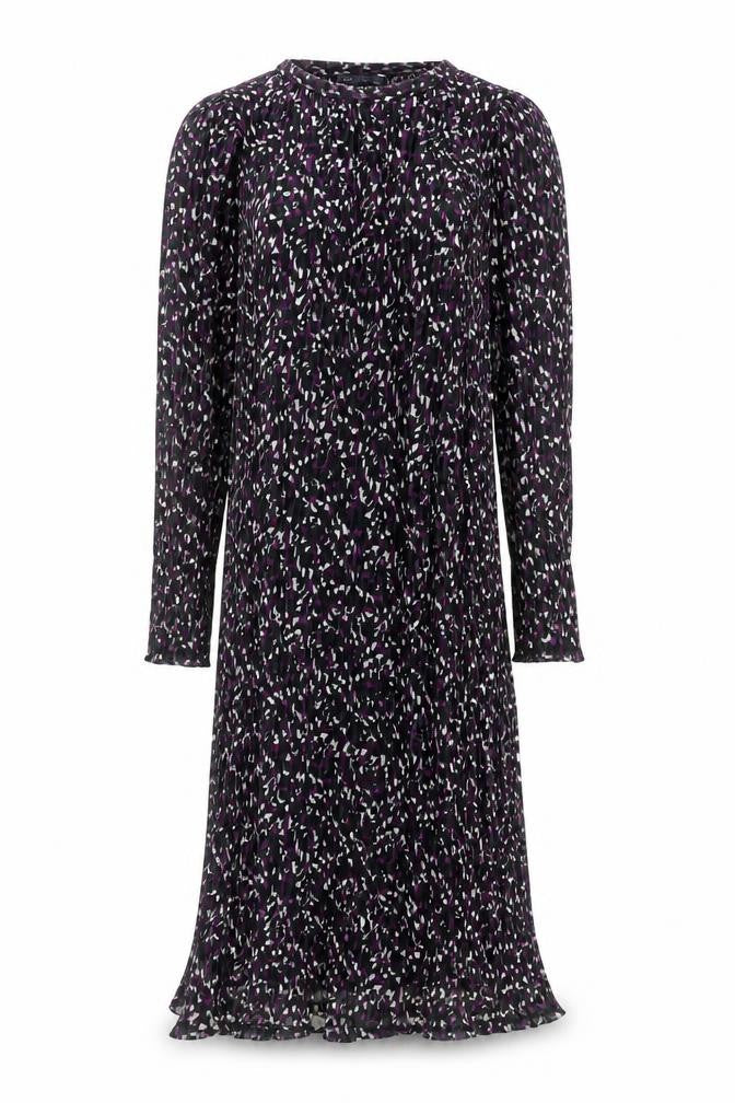 Marks and Spencer Womens Black Geometric Polyester A-Line Size 10 Round Neck Pullover