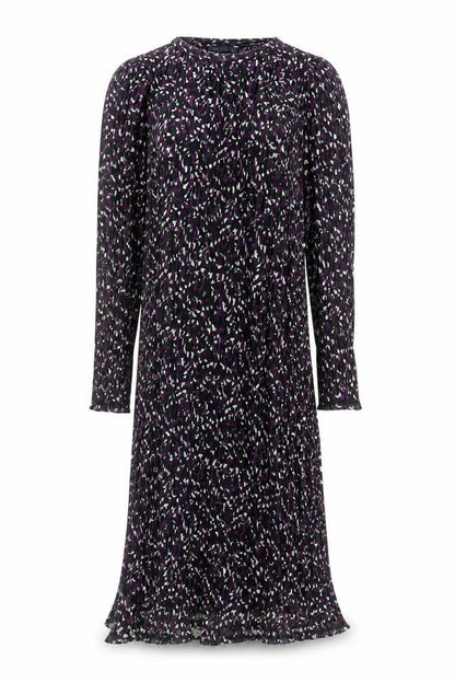 Marks and Spencer Womens Black Geometric Polyester A-Line Size 10 Round Neck Pullover