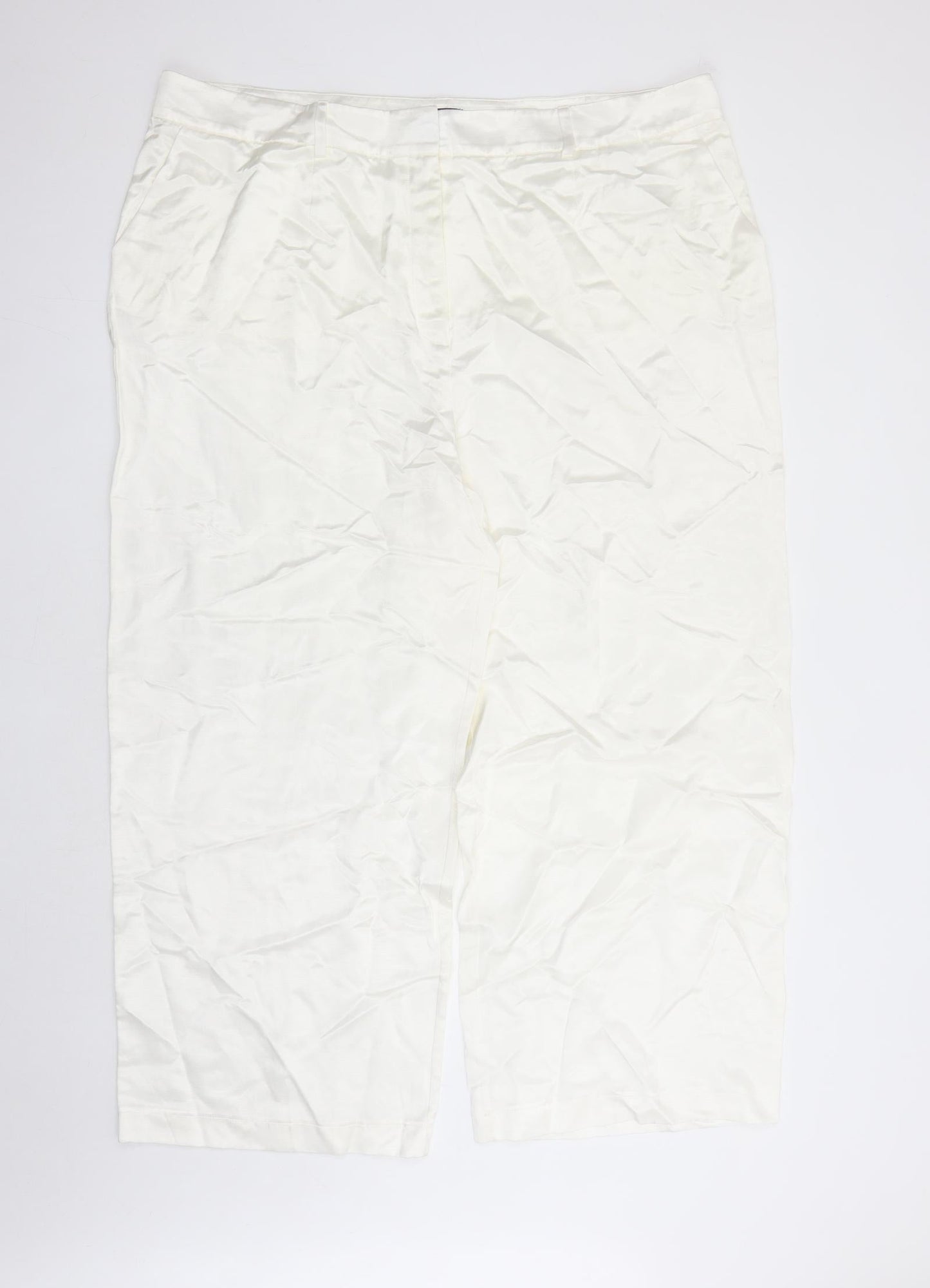 Womens UK Size 24 Marks and Spencer Regular Fit Dress Pants White Trousers