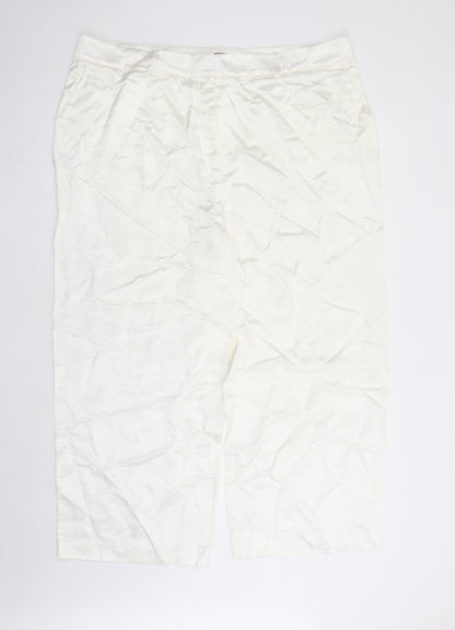 Womens UK Size 24 Marks and Spencer Regular Fit Dress Pants White Trousers