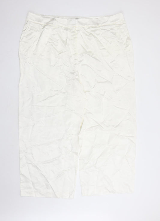 Womens UK Size 24 Marks and Spencer Regular Fit Dress Pants White Trousers