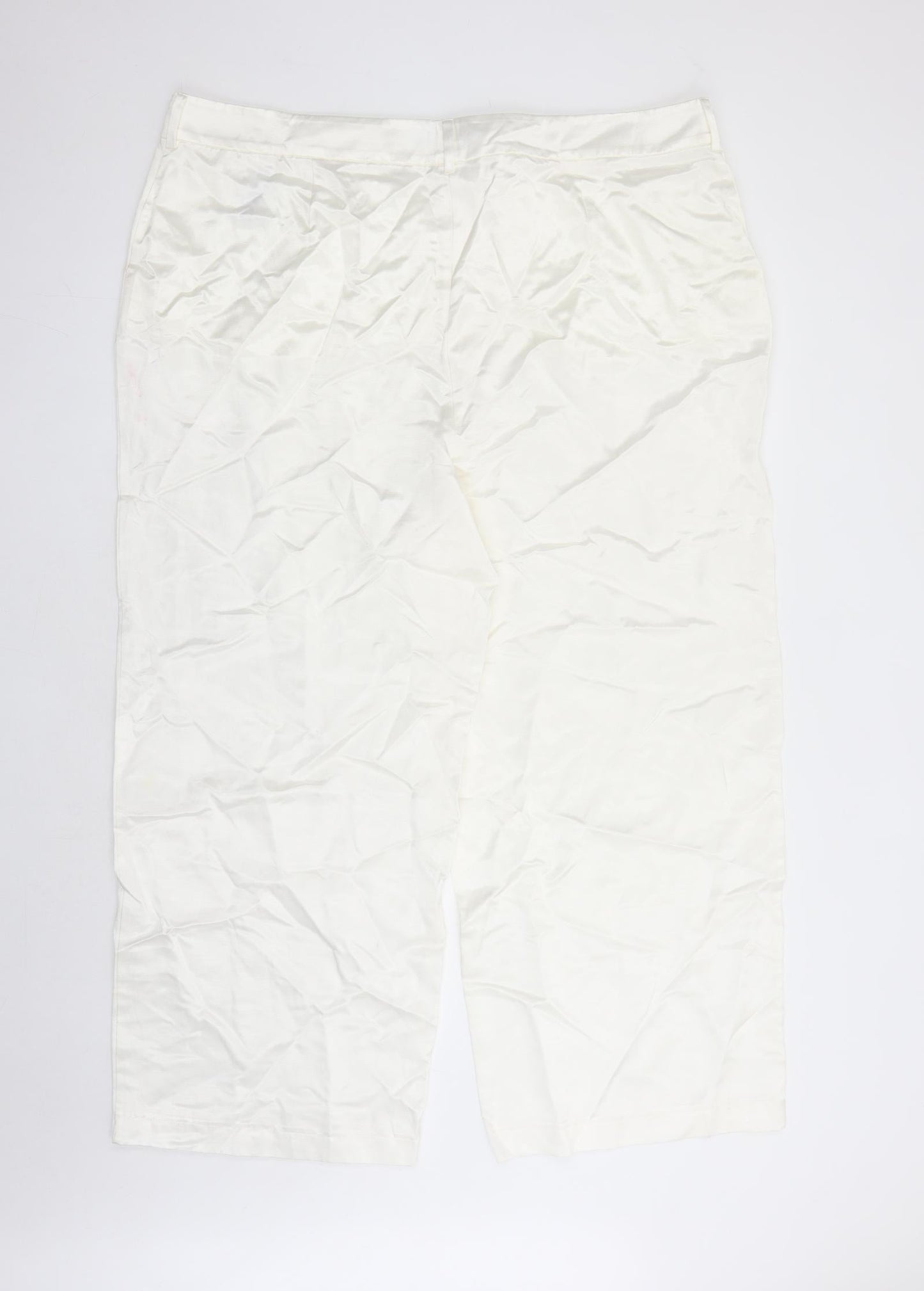 Womens UK Size 24 Marks and Spencer Regular Fit Dress Pants White Trousers