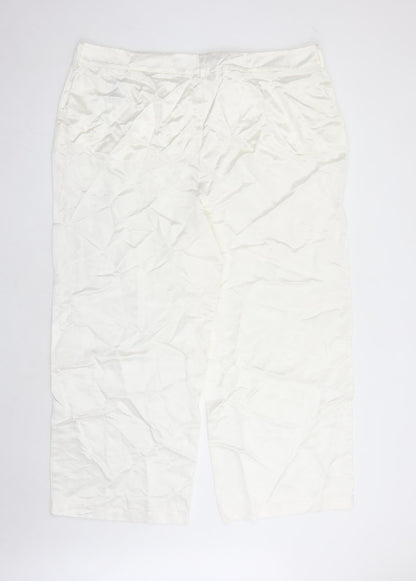 Womens UK Size 24 Marks and Spencer Regular Fit Dress Pants White Trousers
