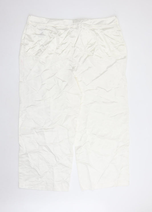 Womens UK Size 24 Marks and Spencer Regular Fit Dress Pants White Trousers