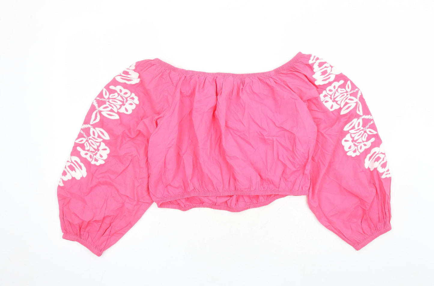 Womens UK Size 18 Marks and Spencer Pink Cropped Blouse