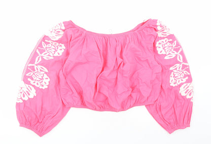 Womens UK Size 20 Marks and Spencer Pink Cropped Blouse