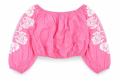 Womens UK Size 20 Marks and Spencer Pink Cropped Blouse