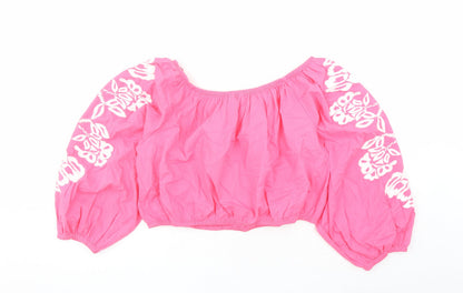 Womens UK Size 20 Marks and Spencer Pink Cropped Blouse
