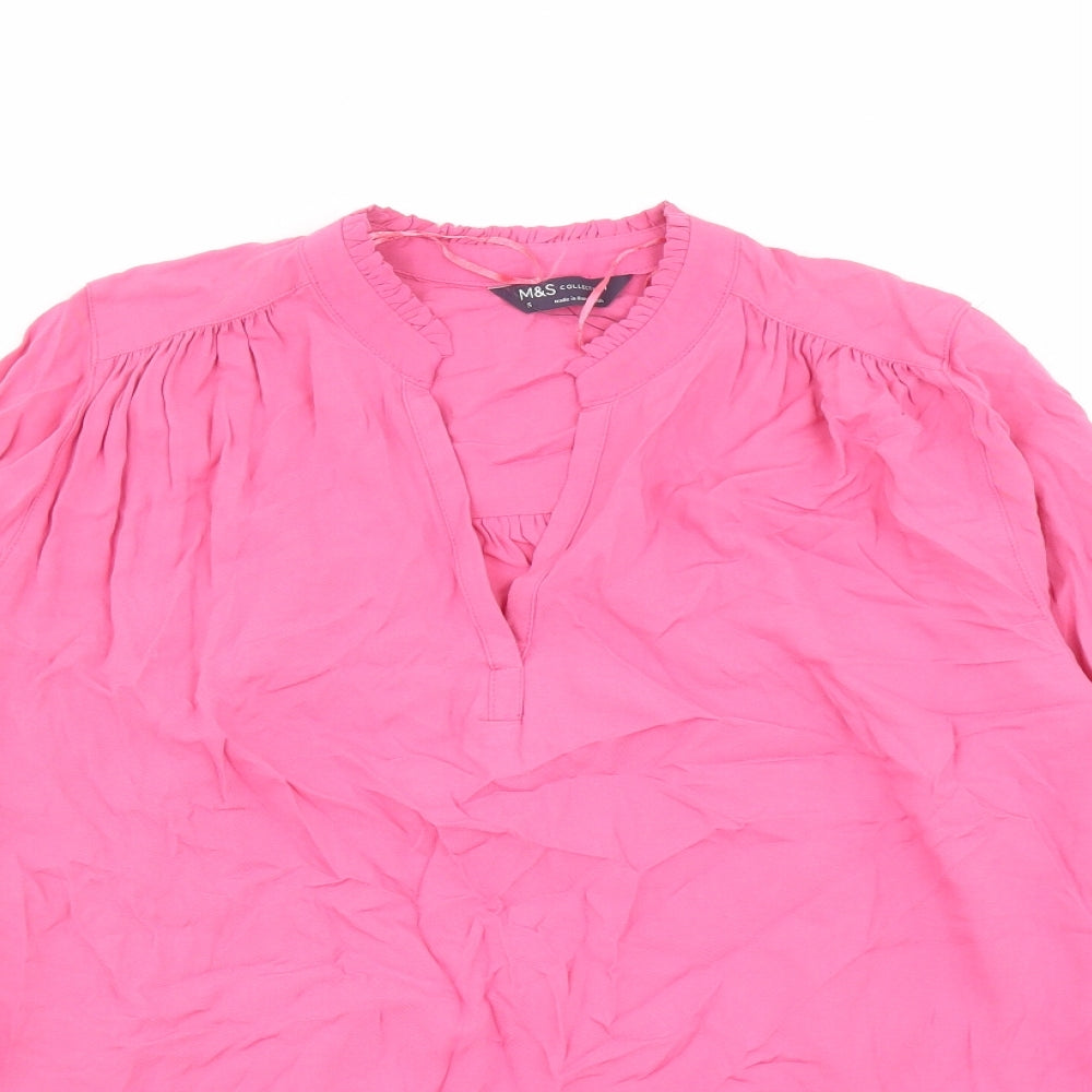 Womens UK Size 6 Marks and Spencer Pink Basic Blouse