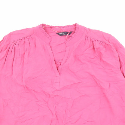 Womens UK Size 6 Marks and Spencer Pink Basic Blouse
