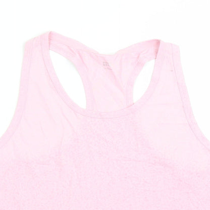 GOODMOVE Womens Pink Geometric Polyester Camisole Tank Size 14 Round Neck Pullover
