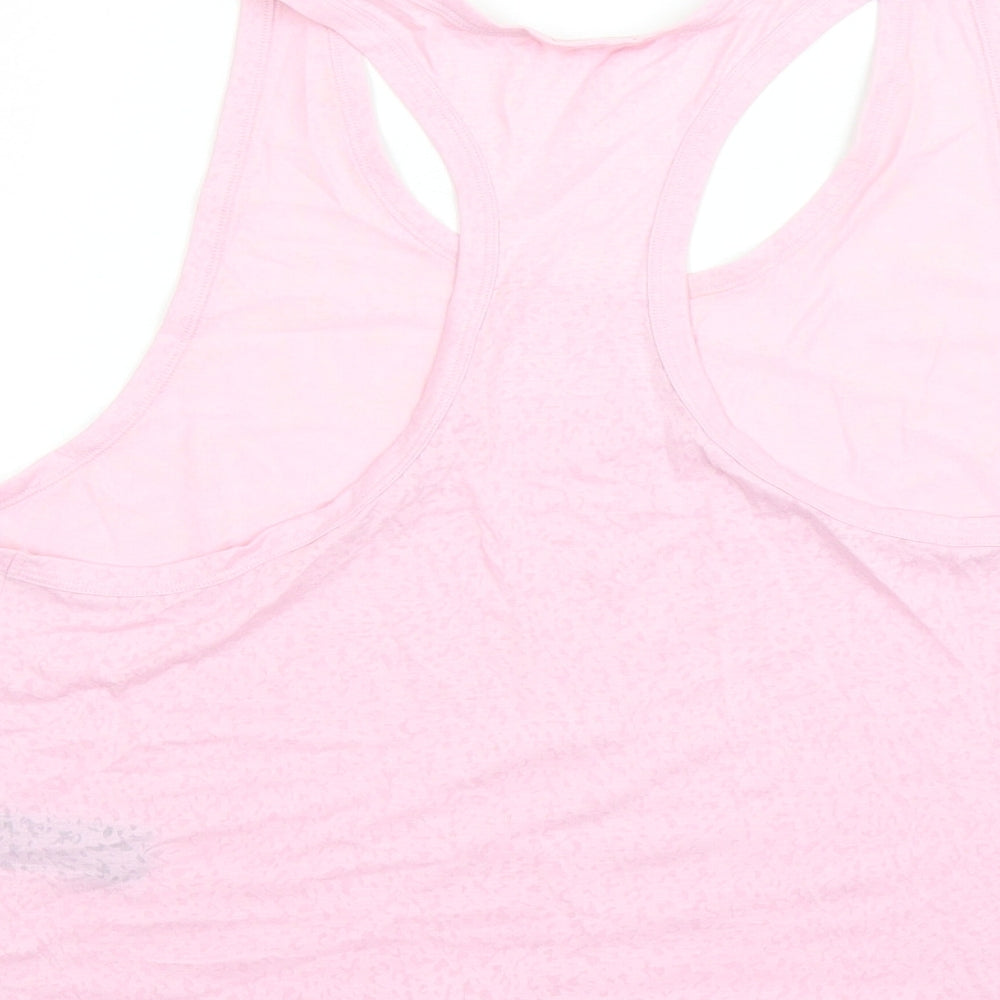 GOODMOVE Womens Pink Geometric Polyester Camisole Tank Size 14 Round Neck Pullover