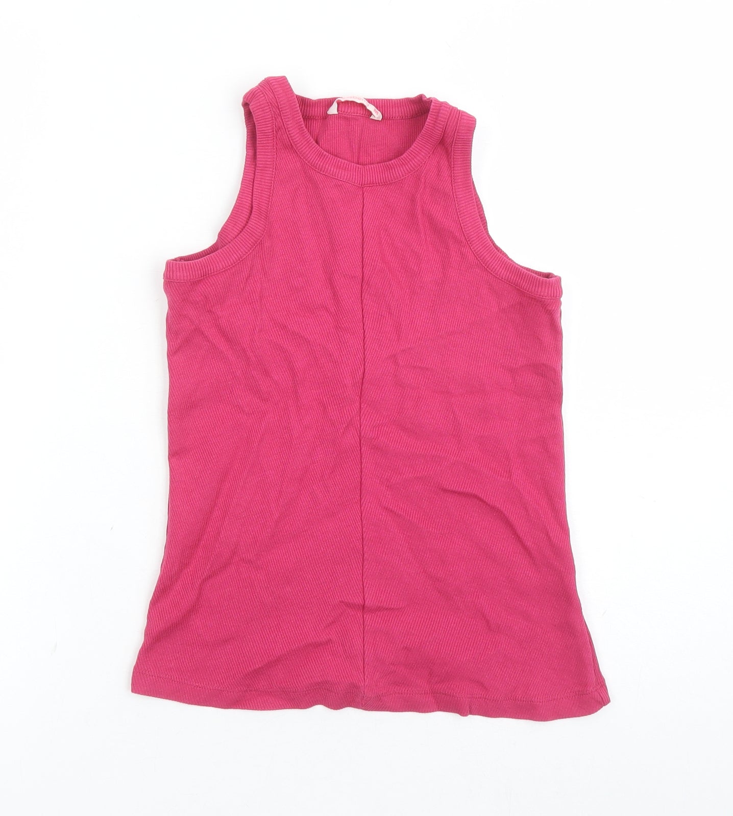 Dressberry Womens Pink 100% Cotton Basic Tank Size M Round Neck