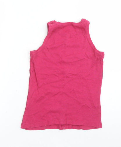 Dressberry Womens Pink 100% Cotton Basic Tank Size M Round Neck