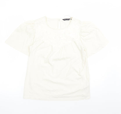 Womens UK Size 6 marks and Ivory Basic T-Shirt