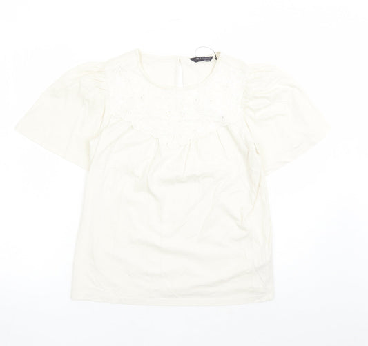 Womens UK Size 6 marks and Ivory Basic T-Shirt