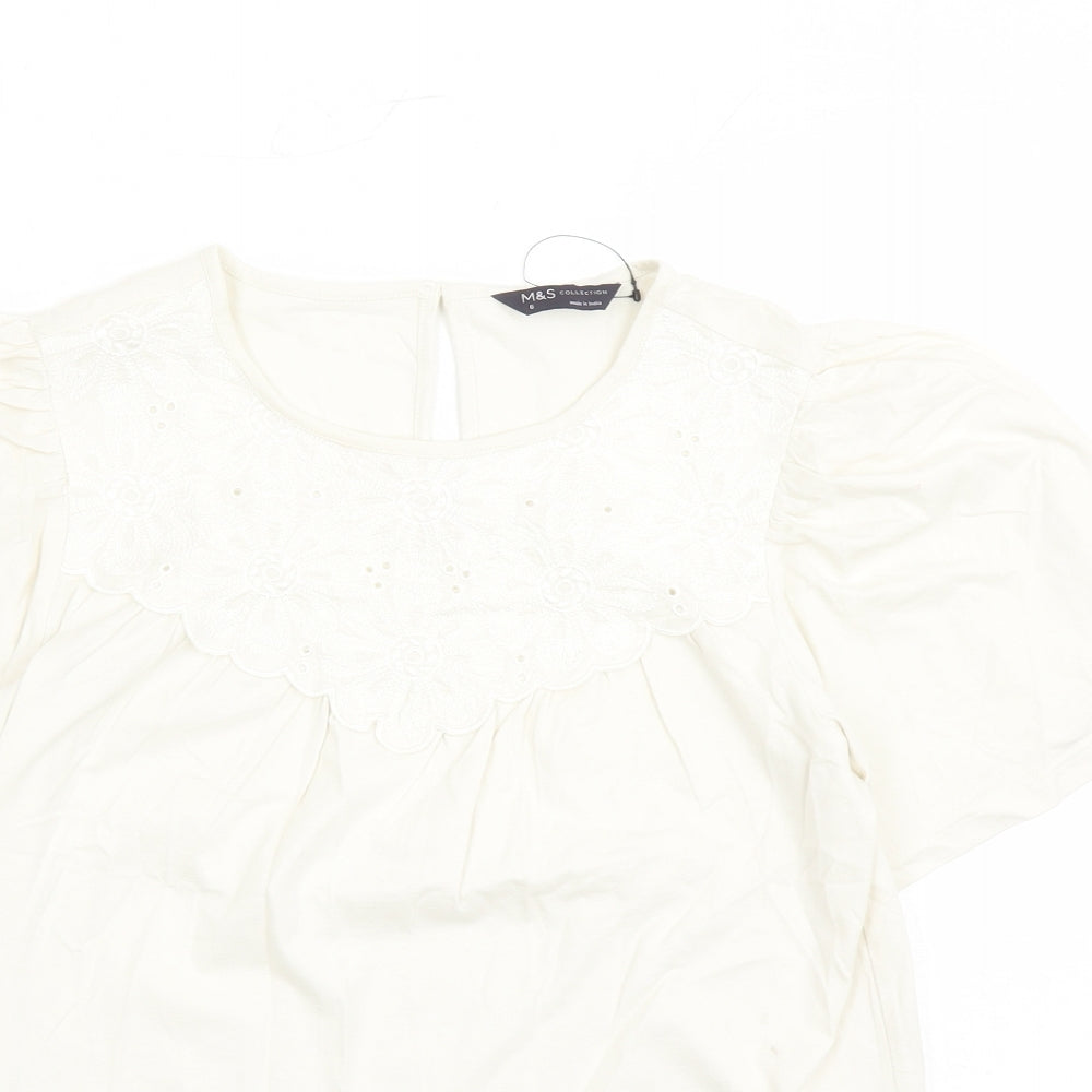 Womens UK Size 6 marks and Ivory Basic T-Shirt
