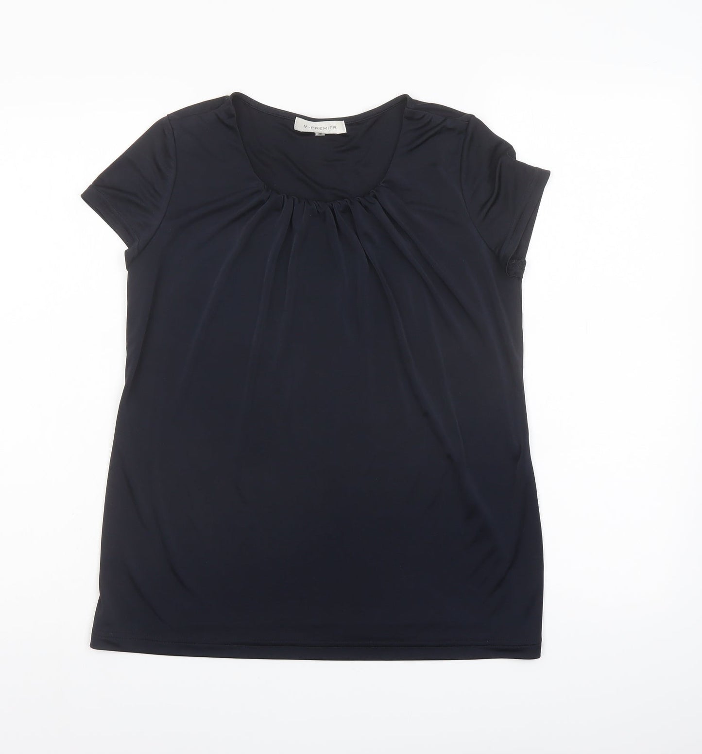 M- Premier Womens Blue Polyester Basic T-Shirt Size 10 Round Neck