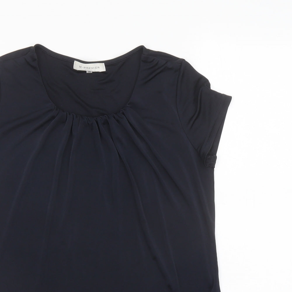 M- Premier Womens Blue Polyester Basic T-Shirt Size 10 Round Neck