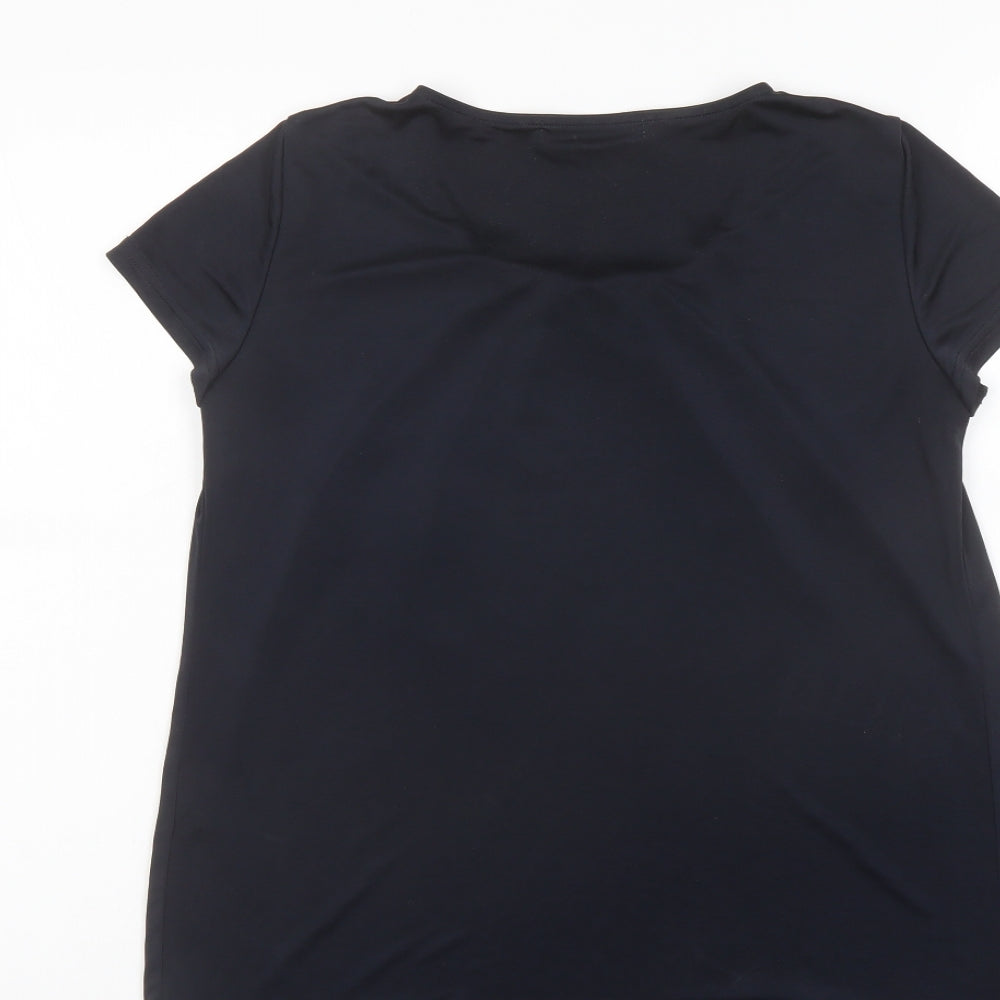 M- Premier Womens Blue Polyester Basic T-Shirt Size 10 Round Neck