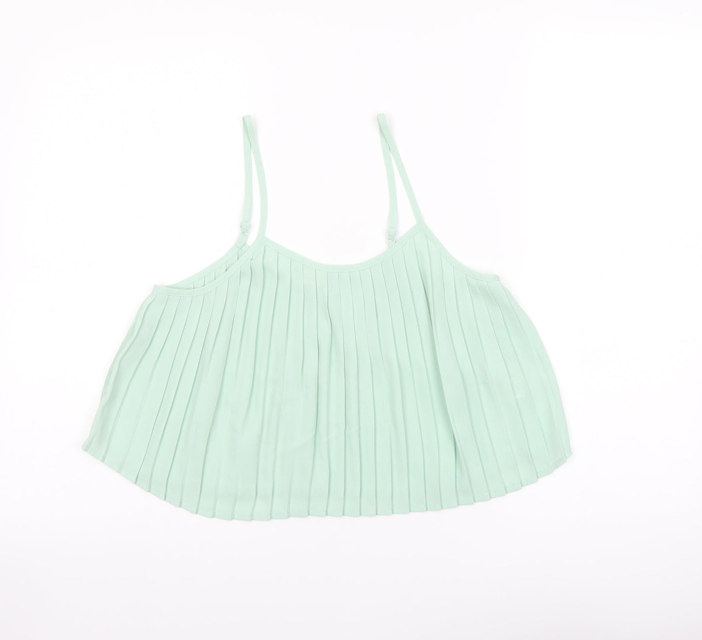 La Hearts Womens Green Polyester Cropped Tank Size XS Round Neck