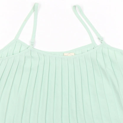 La Hearts Womens Green Polyester Cropped Tank Size XS Round Neck