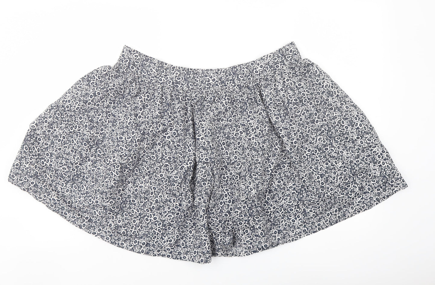 Marks and Spencer Womens Blue Floral Cotton Flare Skirt Size 18