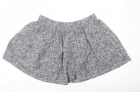 Marks and Spencer Womens Blue Floral Cotton Flare Skirt Size 18