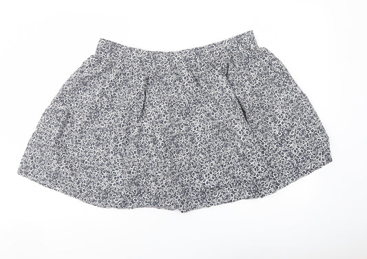 Marks and Spencer Womens Blue Floral Cotton Flare Skirt Size 18