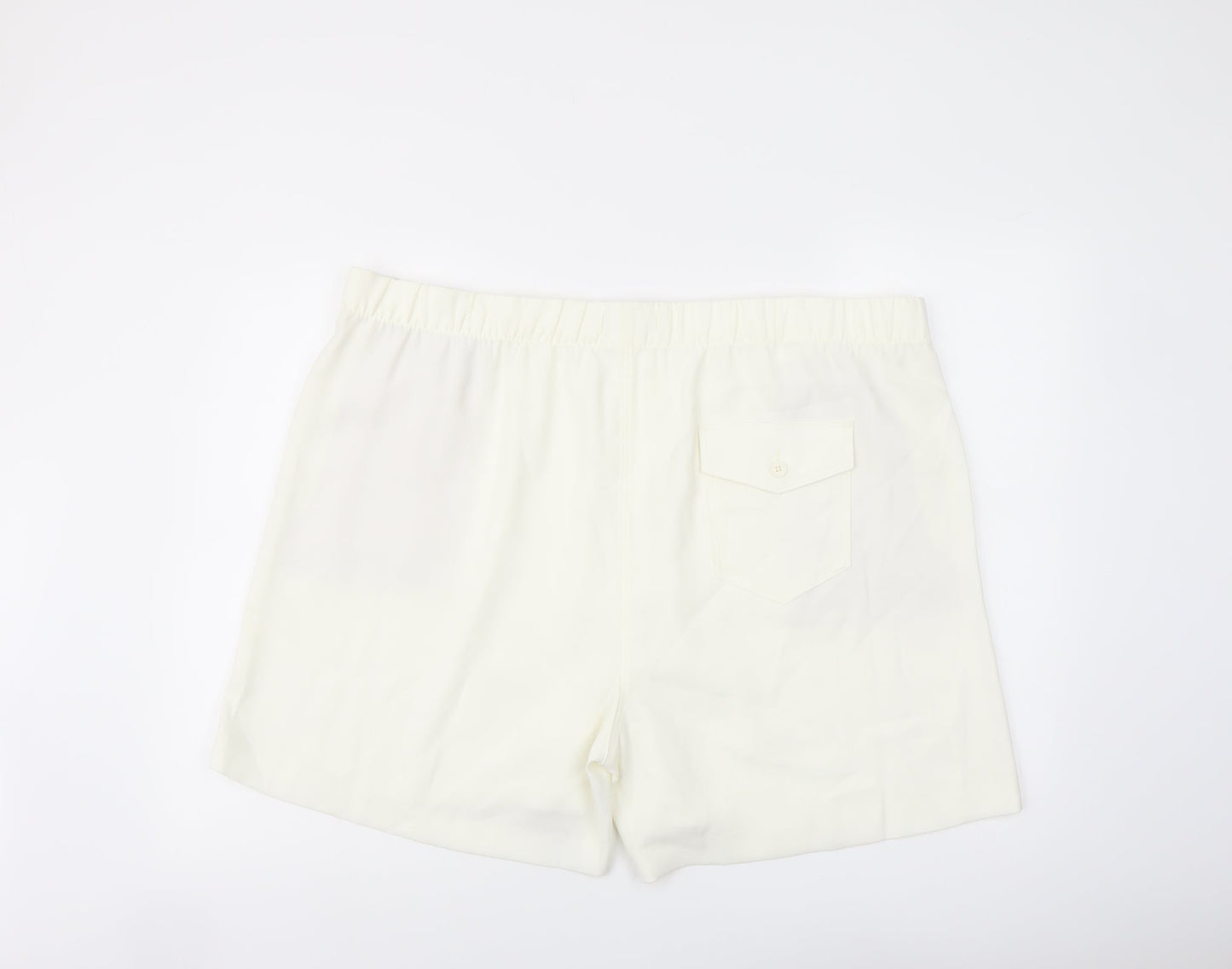 Marks and Spencer Womens Ivory Polyester Basic Shorts Size 24 L6 in Regular Pull On