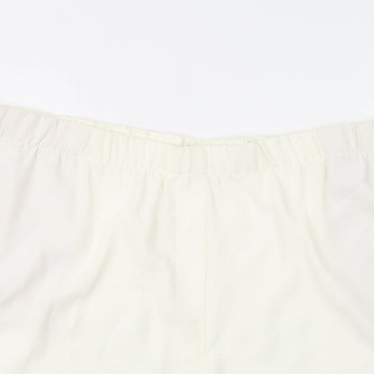 Marks and Spencer Womens Ivory Polyester Basic Shorts Size 24 L6 in Regular Pull On