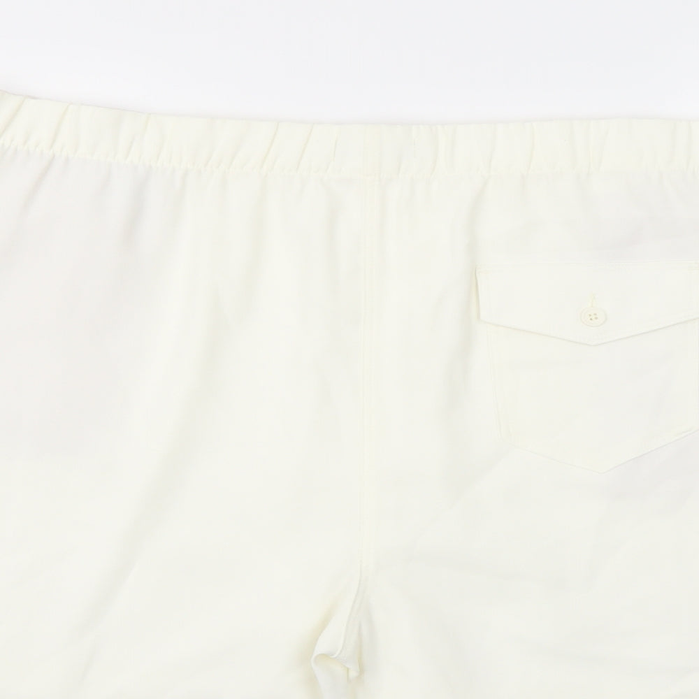 Marks and Spencer Womens Ivory Polyester Basic Shorts Size 24 L6 in Regular Pull On