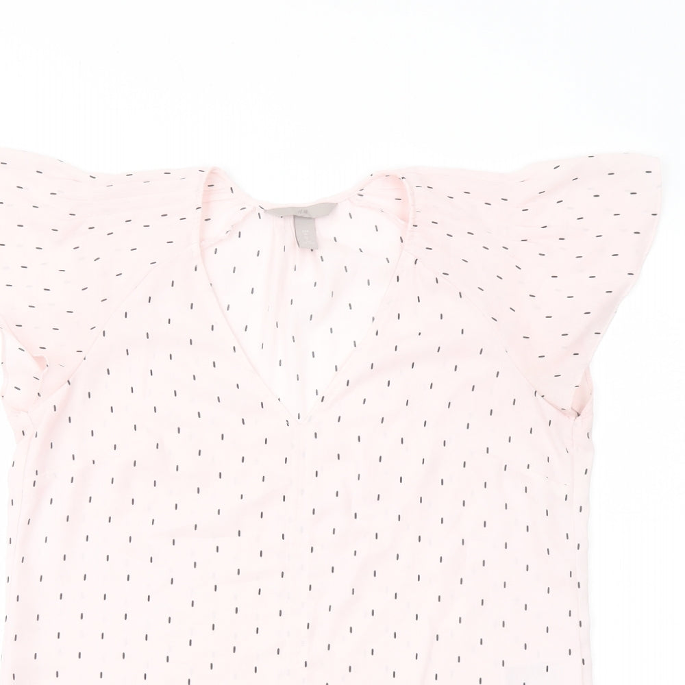 Womens UK Size 8 H&M Pink Basic Blouse